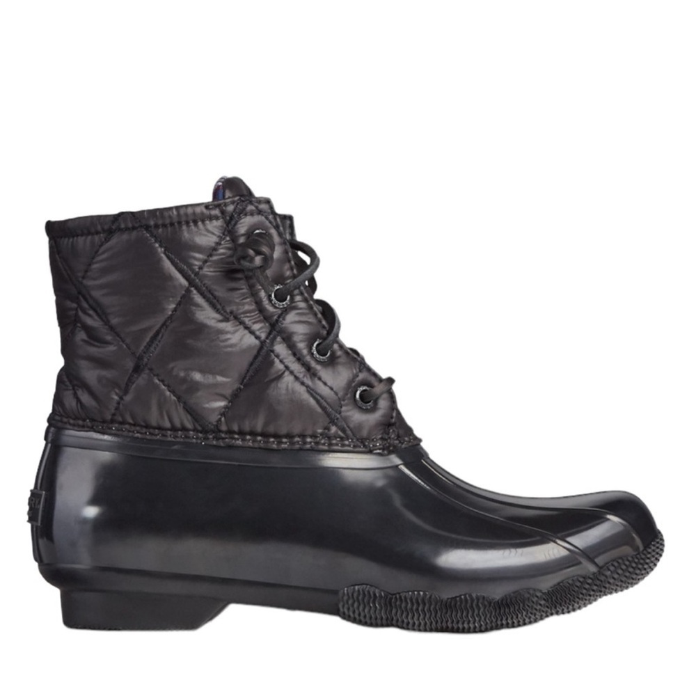 Sperry Women's Quilted Black Rain Boots - Picture 2 of 10